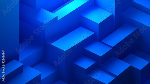 Fototapeta Naklejka Na Ścianę i Meble -  Abstract blue geometric background with 3D shapes.