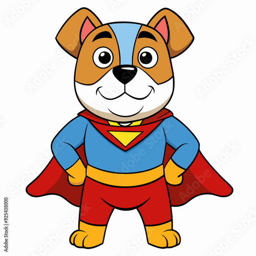 Animal Holiday Icon Cute Bulldog Superhero Cartoon Vector