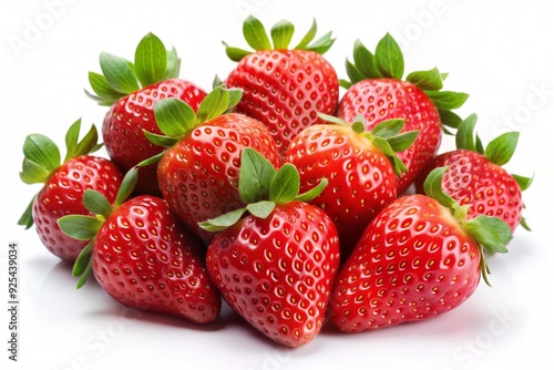 Plump strawberries isolated on white background.