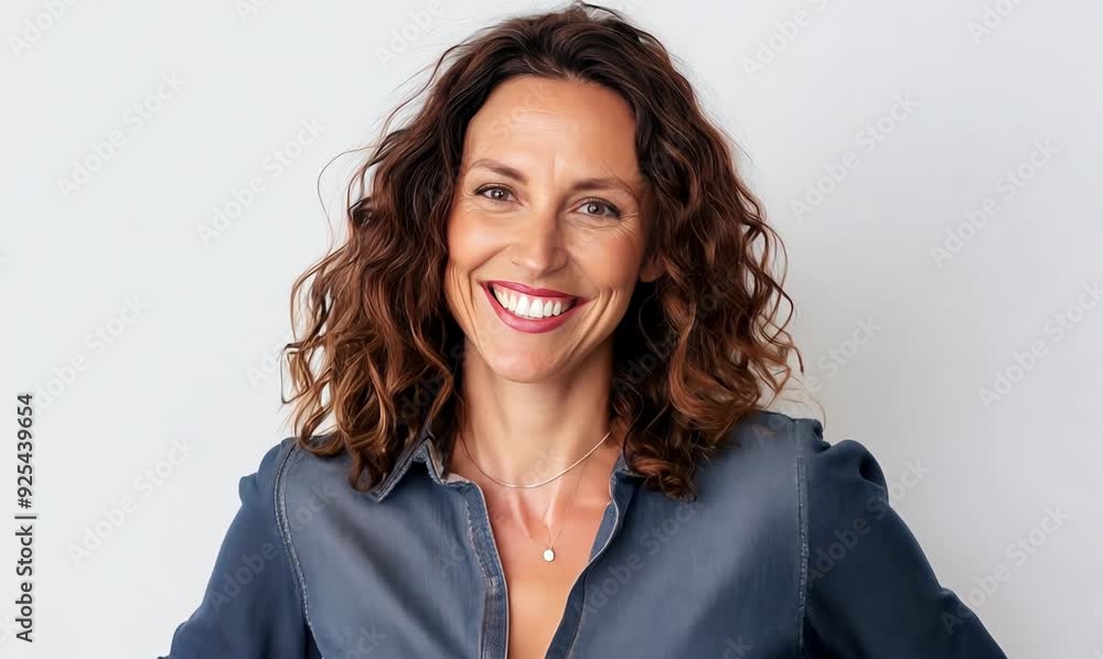 Portrait of a happy mature woman standing with hands in pockets against white background Portrait of a happy mature woman standing with hands in pockets against white background