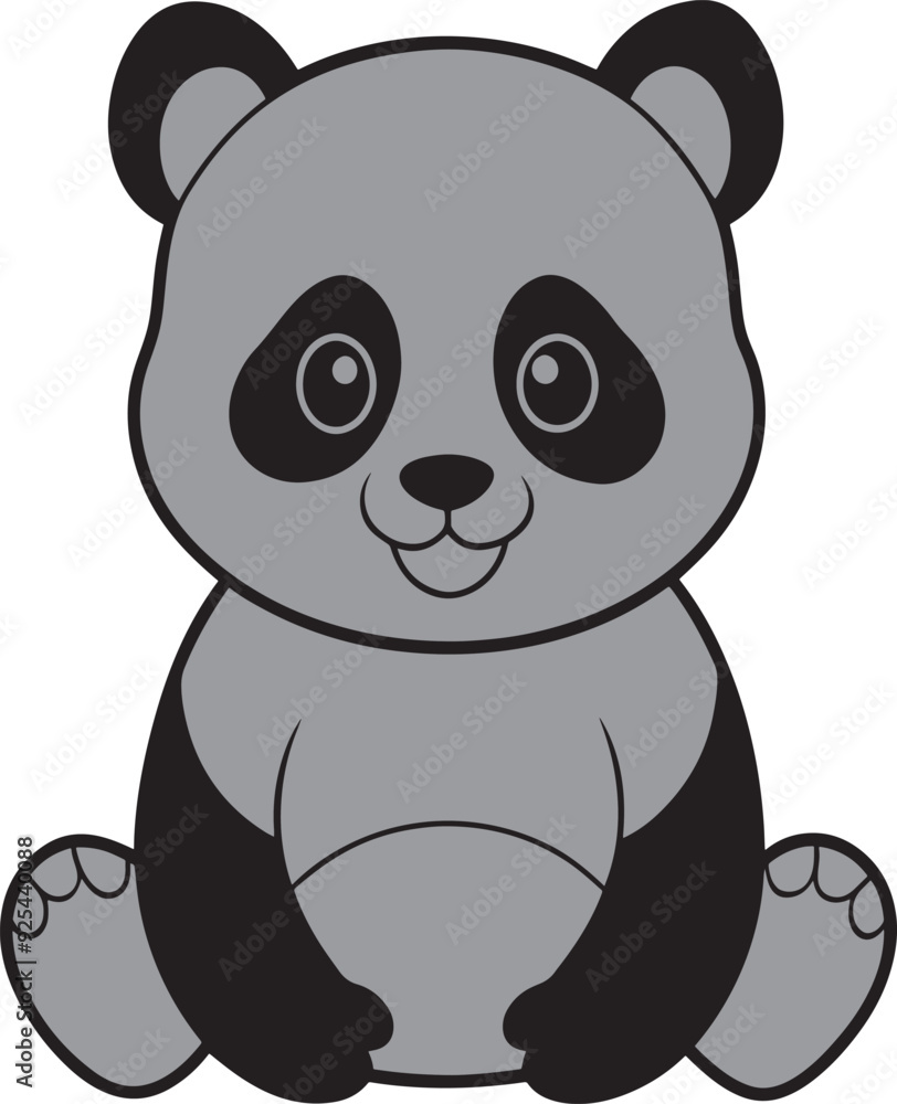 Fototapeta premium Baby panda vector art illustration on a white background