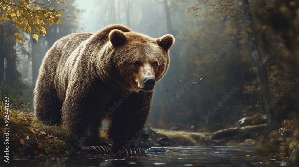 Brown bear on a rock Brown bear on a rock