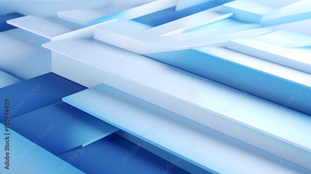 3d rendering of white and blue abstract geometric background. Scene for advertising, technology, showcase, banner, game, sport, cosmetic, business, metaverse. Sci-Fi Illustration. Product display 3d rendering of white and blue abstract geometric background. Scene for advertising, technology, showcase, banner, game, sport, cosmetic, business, metaverse. Sci-Fi Illustration. Product display