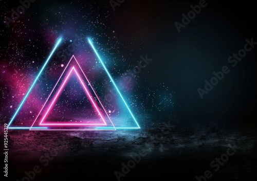 Neon Triangles With Cosmic Background in a Dark Environment