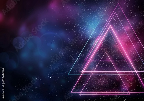 Neon Triangles With Cosmic Background in a Dark Environment