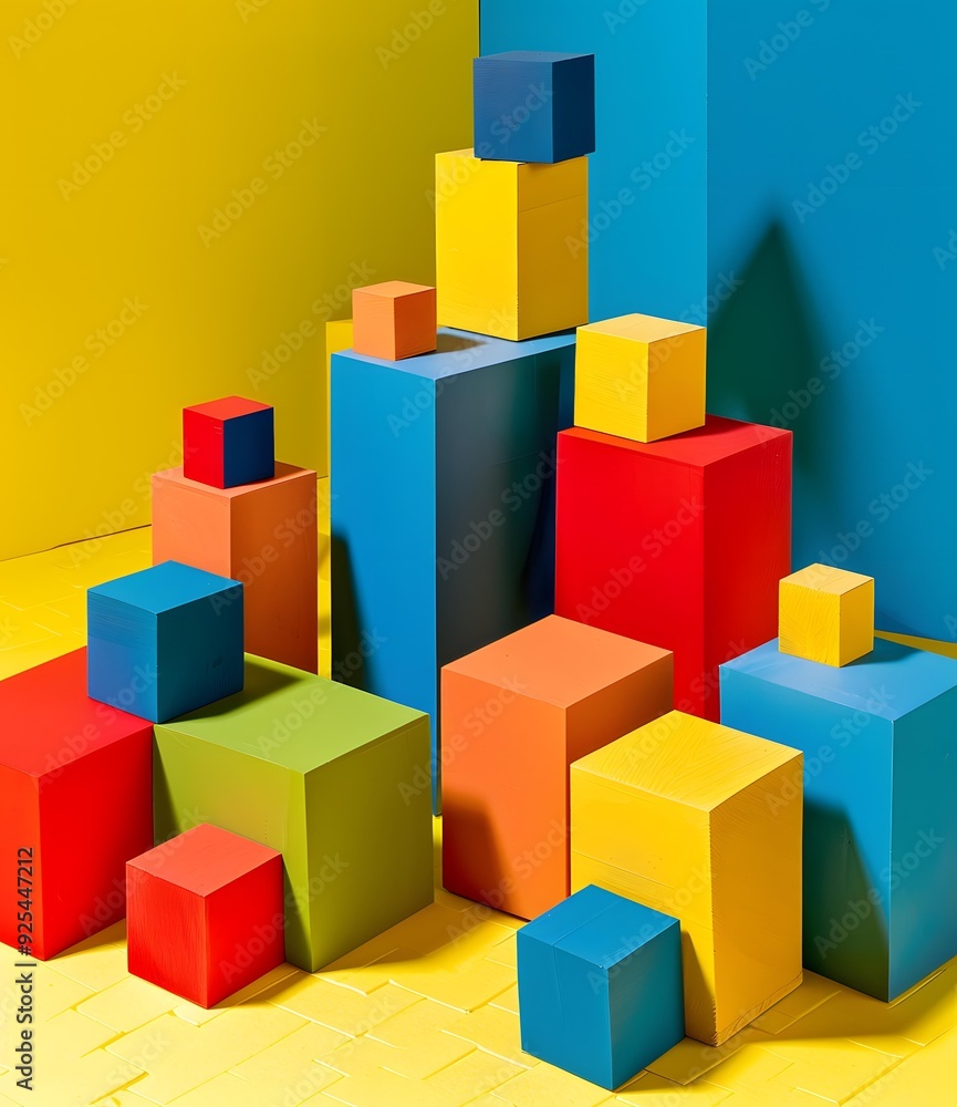 Colorful Cubes Abstract Shapes Background Colorful Cubes Abstract Shapes Background