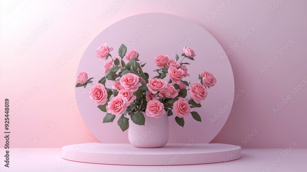 A Stunning Arrangement of Pink Roses in a Modern Vase A Stunning Arrangement of Pink Roses in a Modern Vase