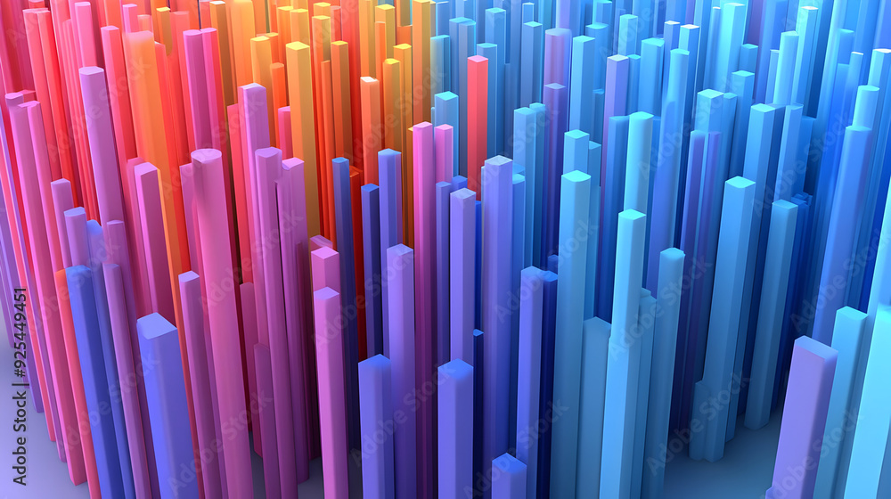 Abstract colorful 3D geometric shapes background.