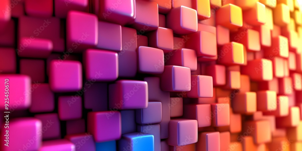 Abstract 3D Background of Colorful Cubes Abstract 3D Background of Colorful Cubes