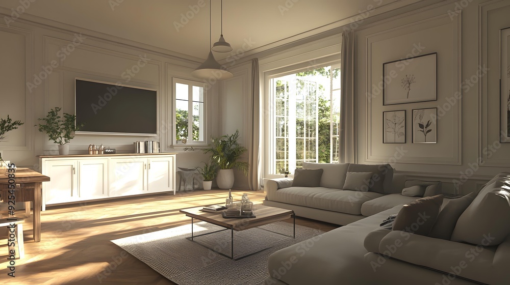 Modern Interior Design Living Room With Sofa and Window Modern Interior Design Living Room With Sofa and Window