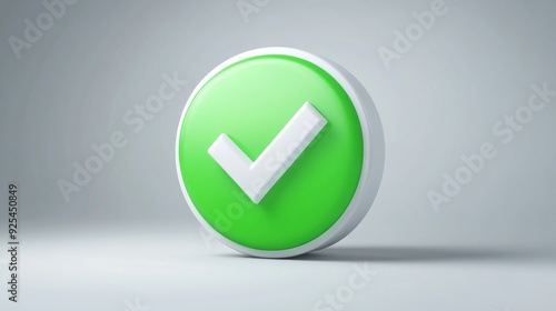 Wallpaper Mural 3d check icon, checklist tick, done mark. Vector realistic plastic style checkmark, symbol of selection, confirmation or approva Torontodigital.ca