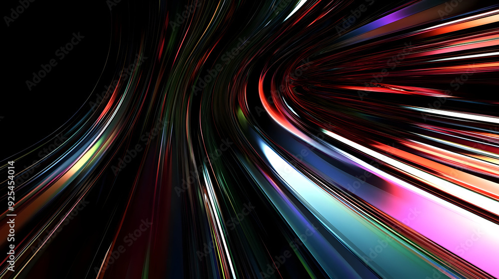 Abstract colorful lines creating a dynamic, flowing visual effect. Abstract colorful lines creating a dynamic, flowing visual effect.