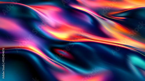 Abstract colorful liquid flowing in wavy patterns.