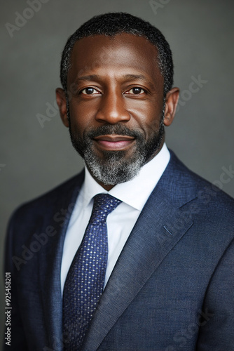 Obraz na płótnie Financial Advisor, headshot portrait photo of a black male w salonie