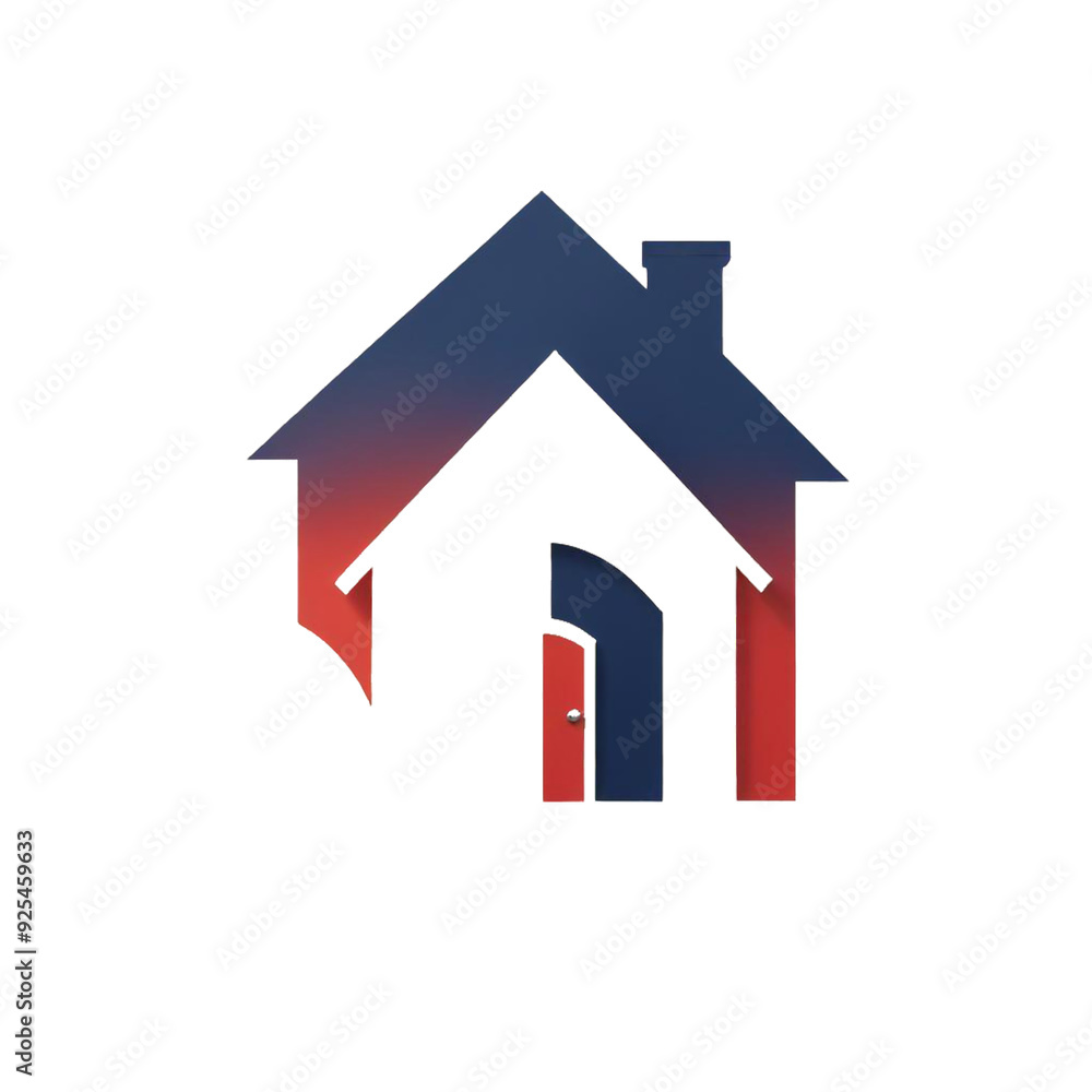 Fototapeta premium Minimalist House Logo Design Icon on a transparent background