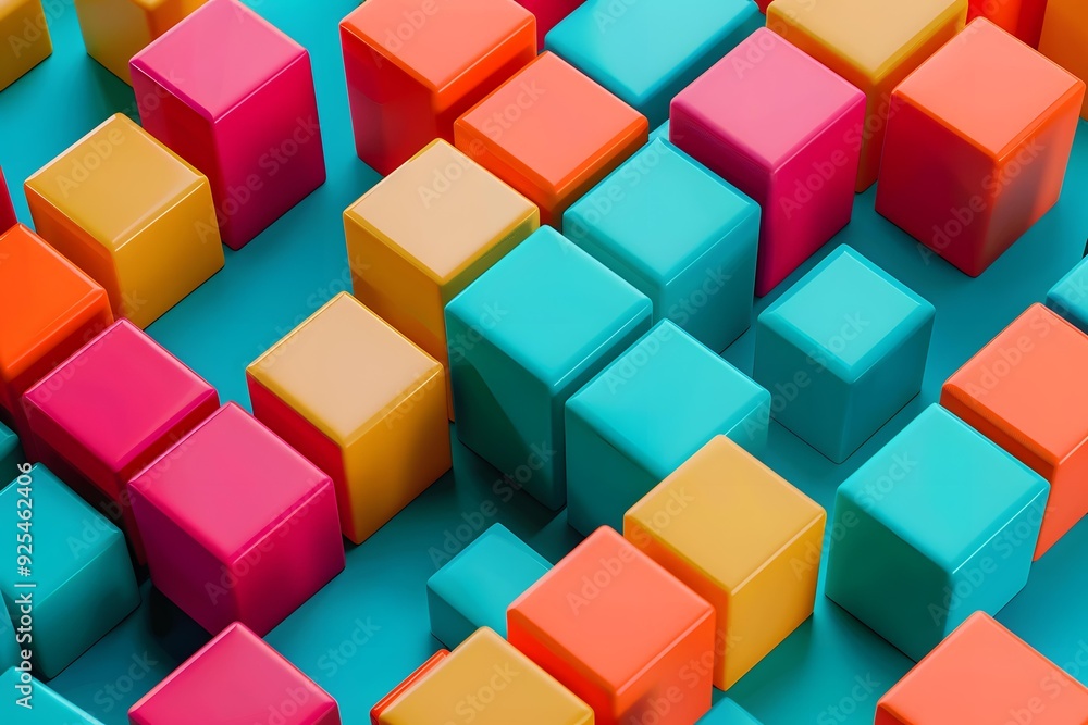 Abstract Colorful Cubes Pattern Background Abstract Colorful Cubes Pattern Background