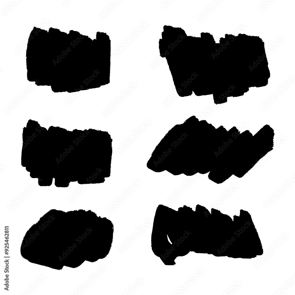 Set of different hand drawn vector strokes. Set of different hand drawn vector strokes.