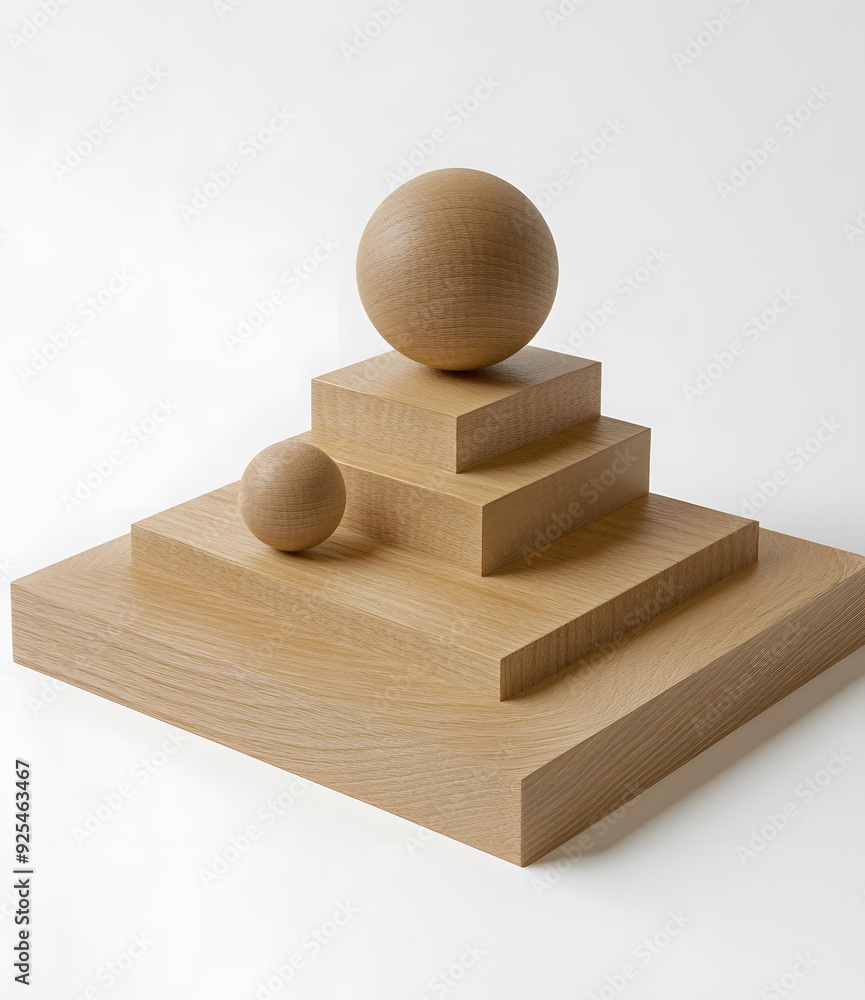Wooden Geometric Shapes Pyramid Minimalist Still Life Wooden Geometric Shapes Pyramid Minimalist Still Life