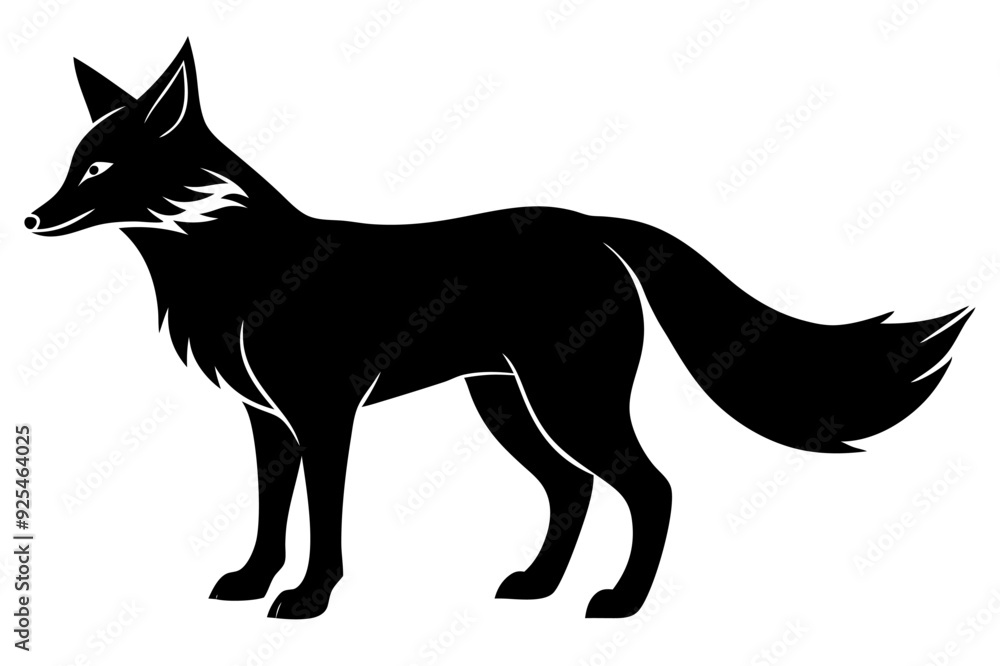 Fototapeta premium A Fox Silhouette Vector Illustration