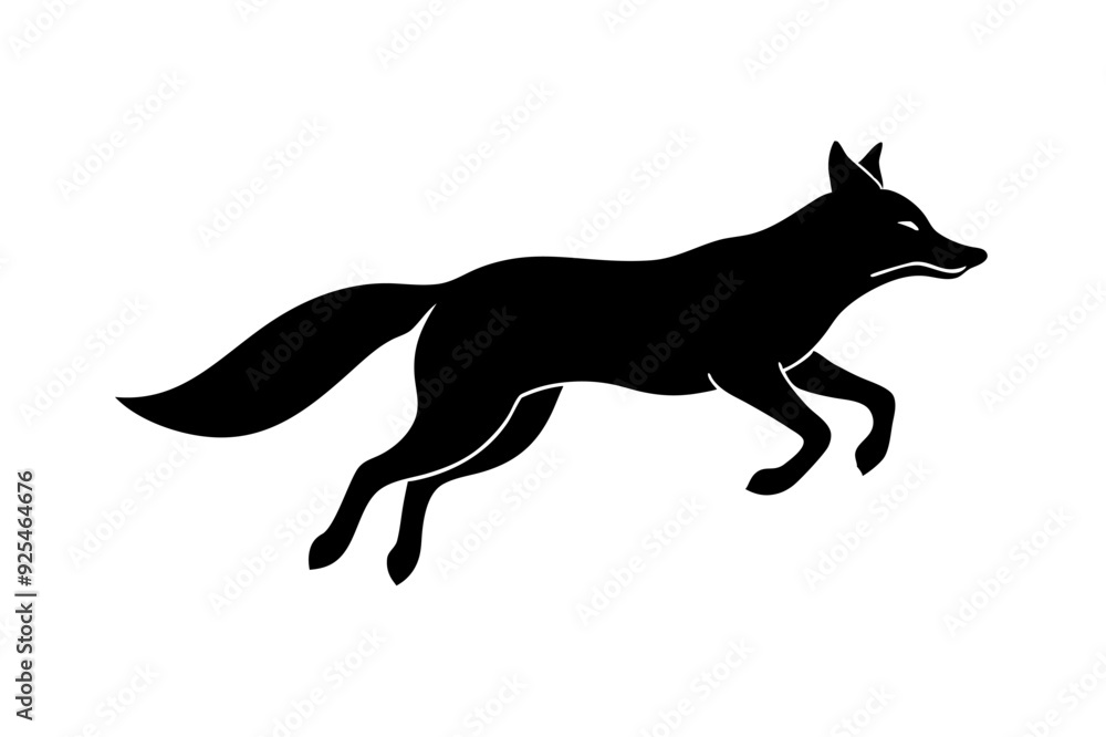 Fototapeta premium A Fox Silhouette Vector Illustration