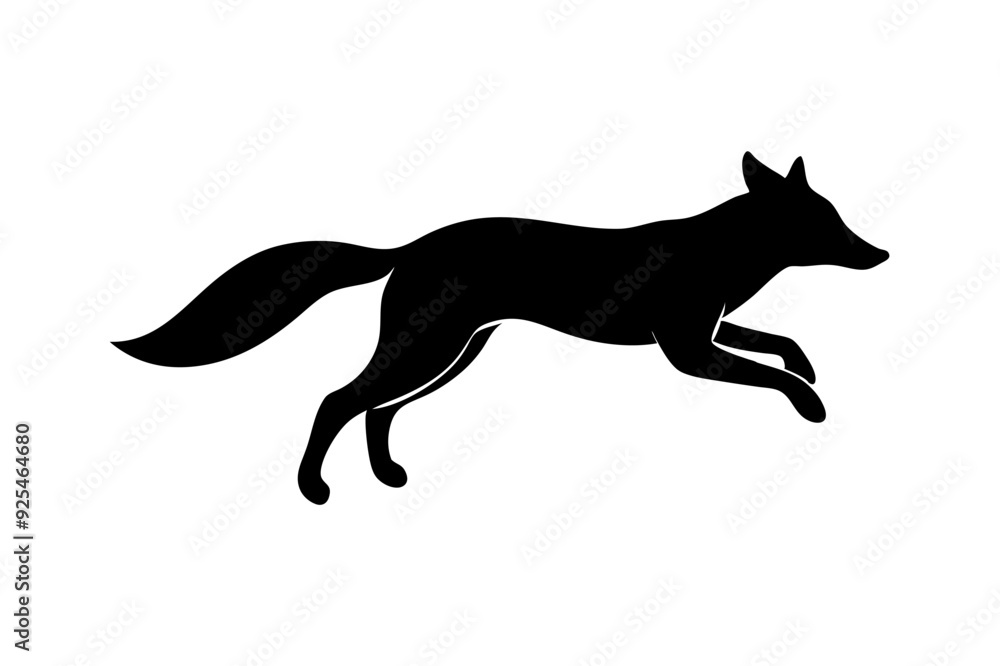 A Fox Silhouette Vector Illustration A Fox Silhouette Vector Illustration