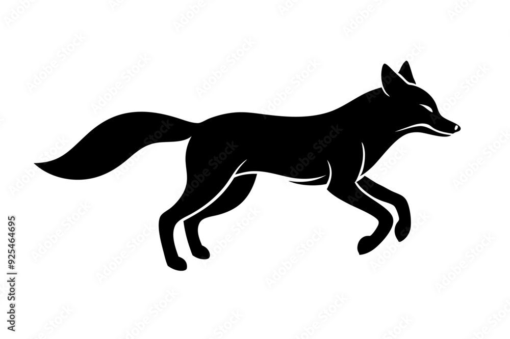Naklejka premium A Fox Silhouette Vector Illustration