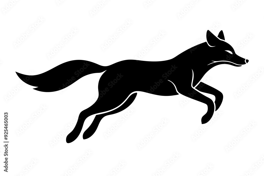 Fototapeta premium A Fox Silhouette Vector Illustration
