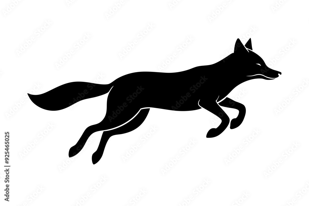 A Fox Silhouette Vector Illustration A Fox Silhouette Vector Illustration