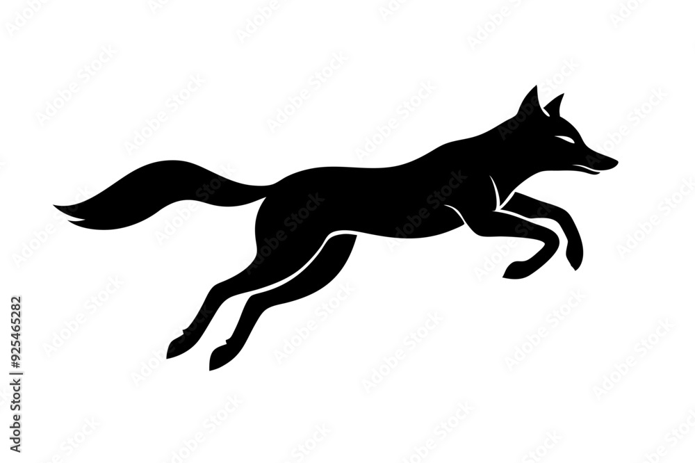 Fototapeta premium A Fox Silhouette Vector Illustration