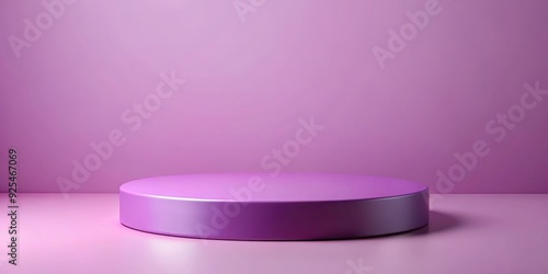 Purple round podium for product display on pink background , , podium, display, product, purple, round, pink