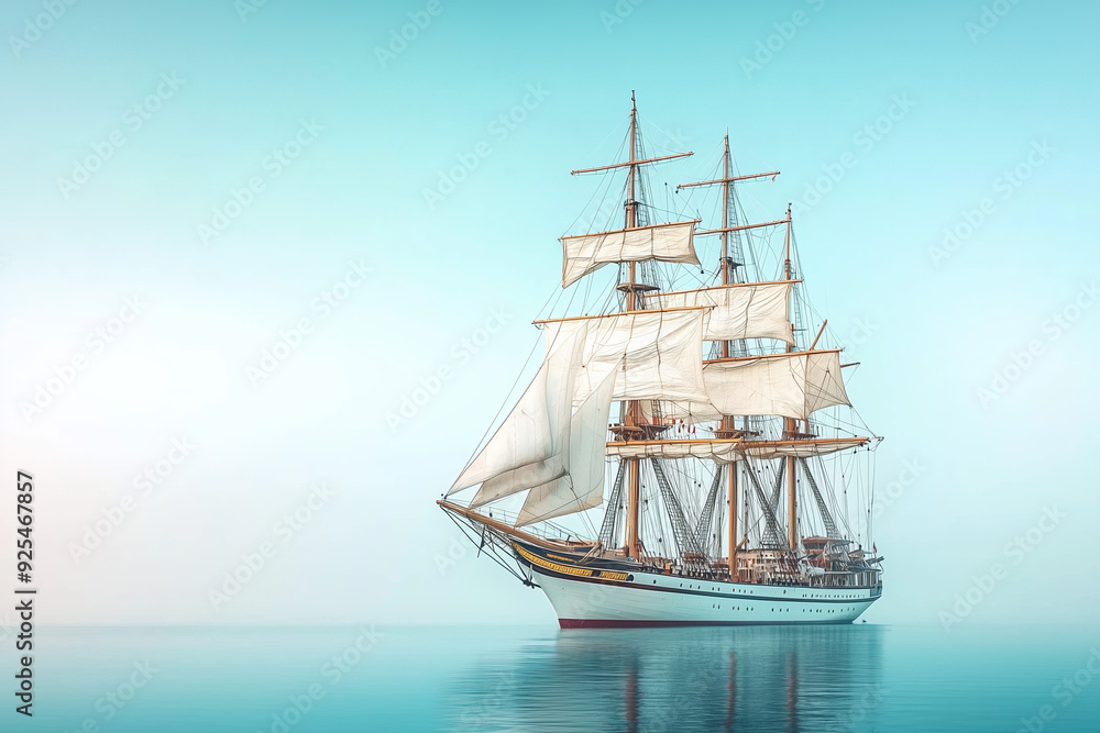 Majestic Sailing Ship on a Calm Ocean Majestic Sailing Ship on a Calm Ocean