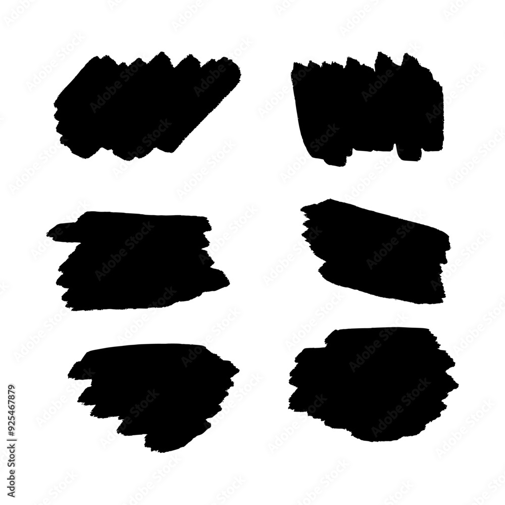 Set of different hand drawn vector strokes. Set of different hand drawn vector strokes.
