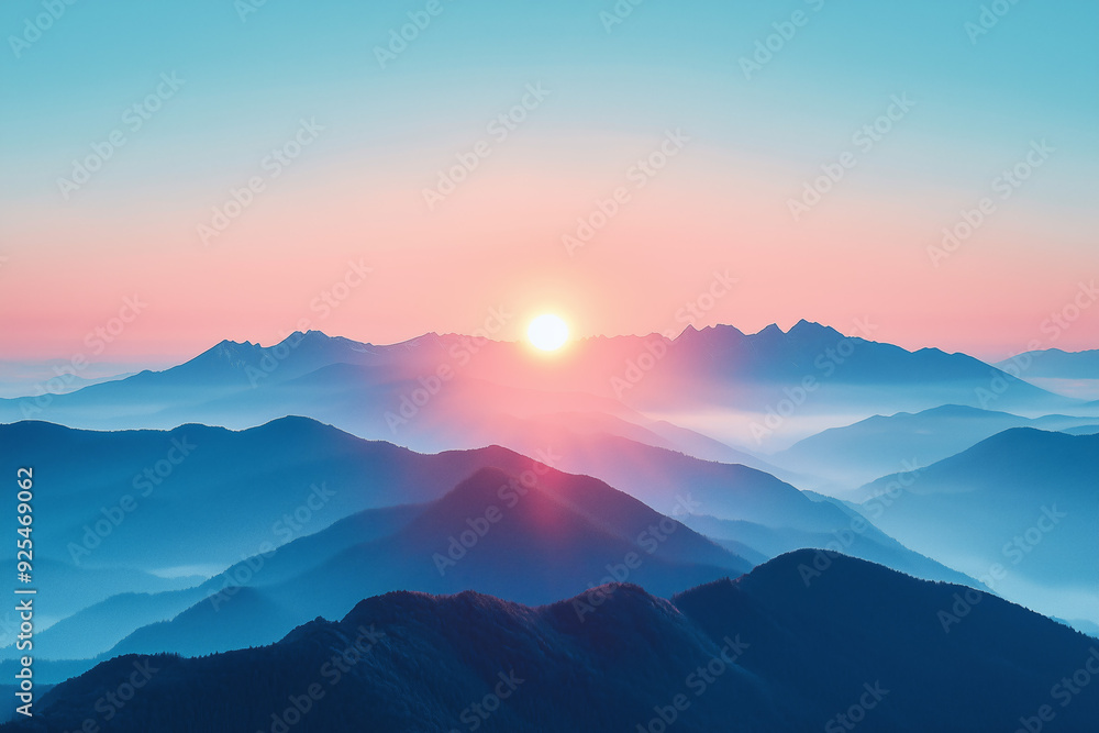 Stunning Sunrise Over Majestic Mountain Range Stunning Sunrise Over Majestic Mountain Range