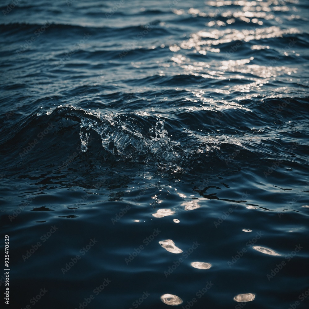 Obraz premium Quiet pond with colorful water lilies and reflections of a clear blue sky and lush green surroundings