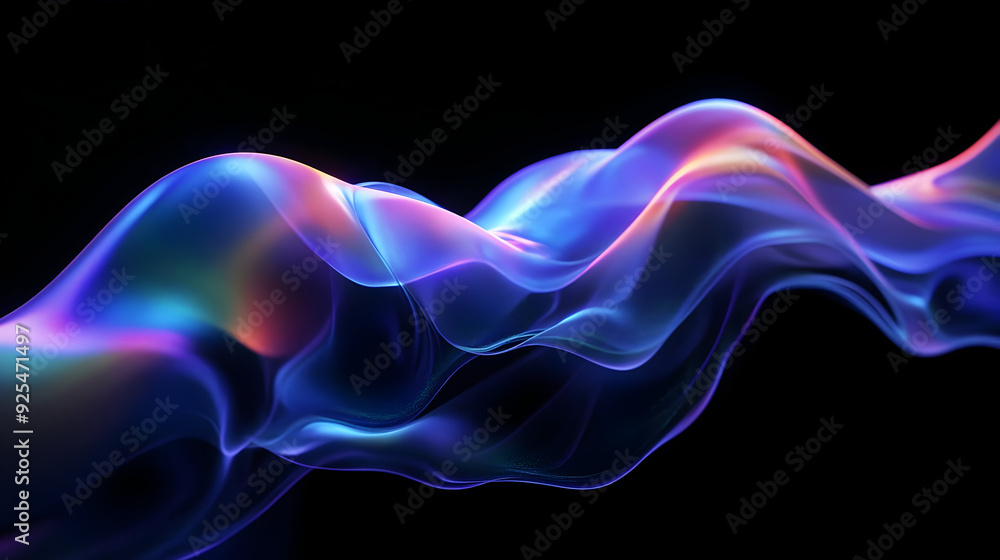 Abstract flowing waves with vibrant colors on a dark background. Abstract flowing waves with vibrant colors on a dark background.