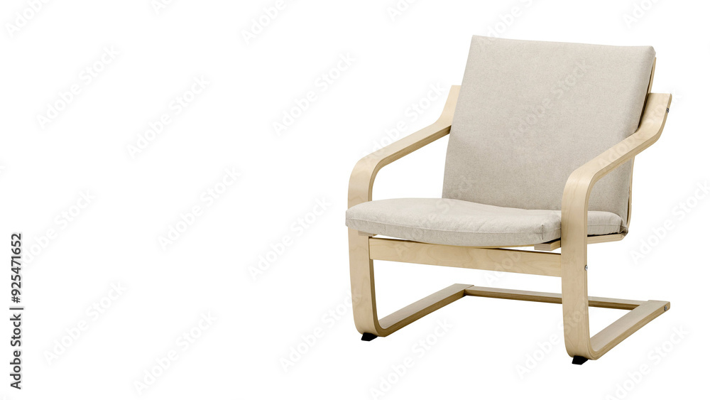 Closeup of low-back armchair, isolated on white background. Closeup of low-back armchair, isolated on white background.