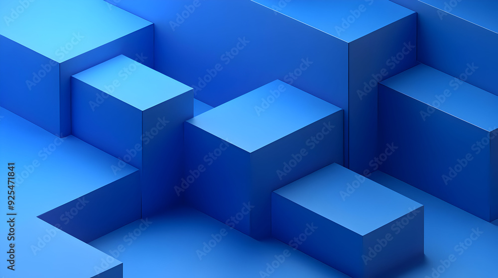 Abstract geometric background with blue cubes. Abstract geometric background with blue cubes.