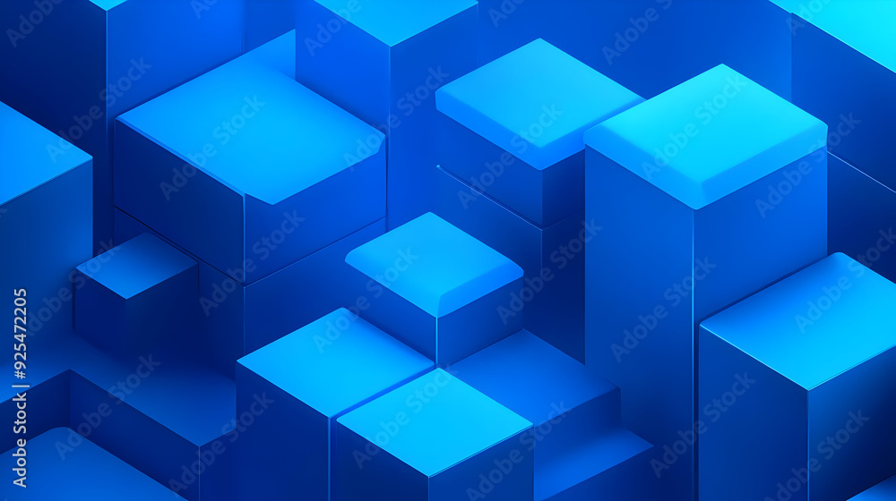 Abstract geometric blue cubes background with 3d render. Abstract geometric blue cubes background with 3d render.