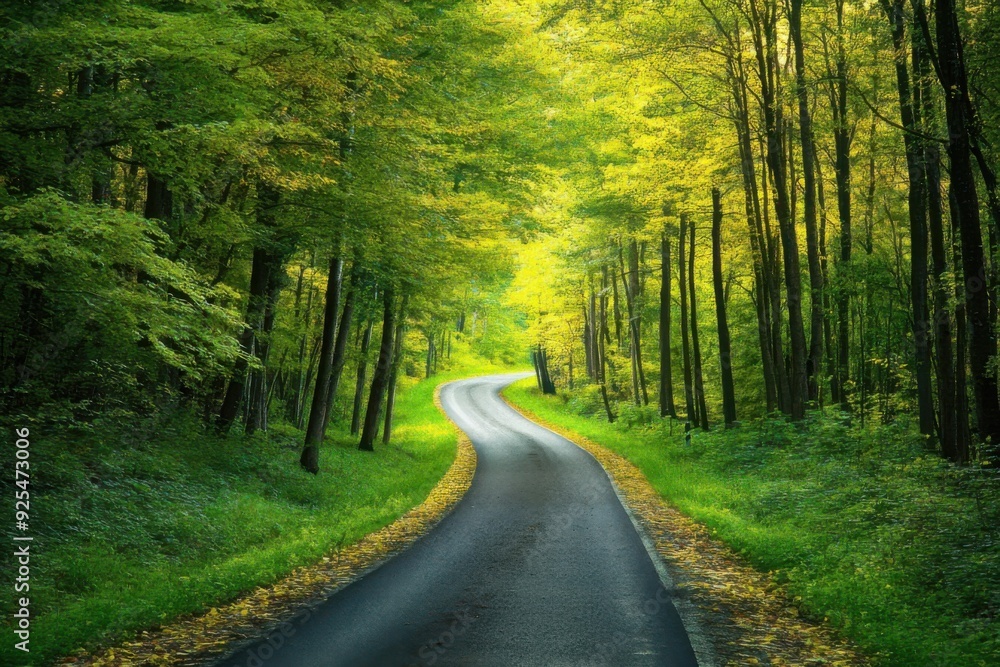 Obraz premium Serene Forest Road