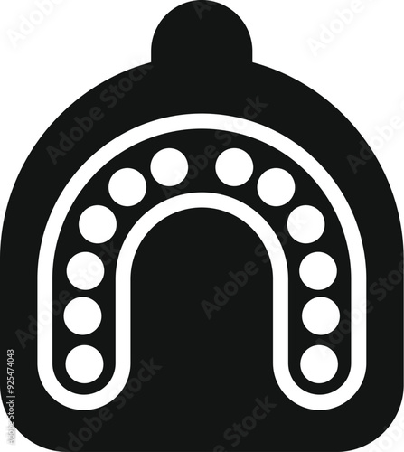 Simple vector icon of a mouth guard used in boxing and other contact sports