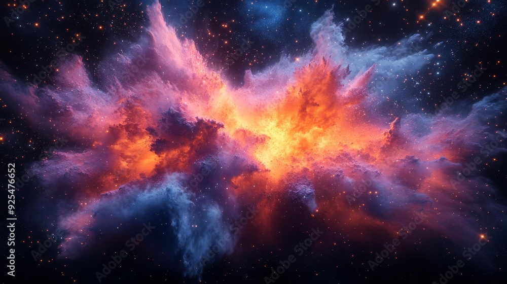 Vivid galactic explosion in outer space - generative ai Vivid galactic explosion in outer space - generative ai