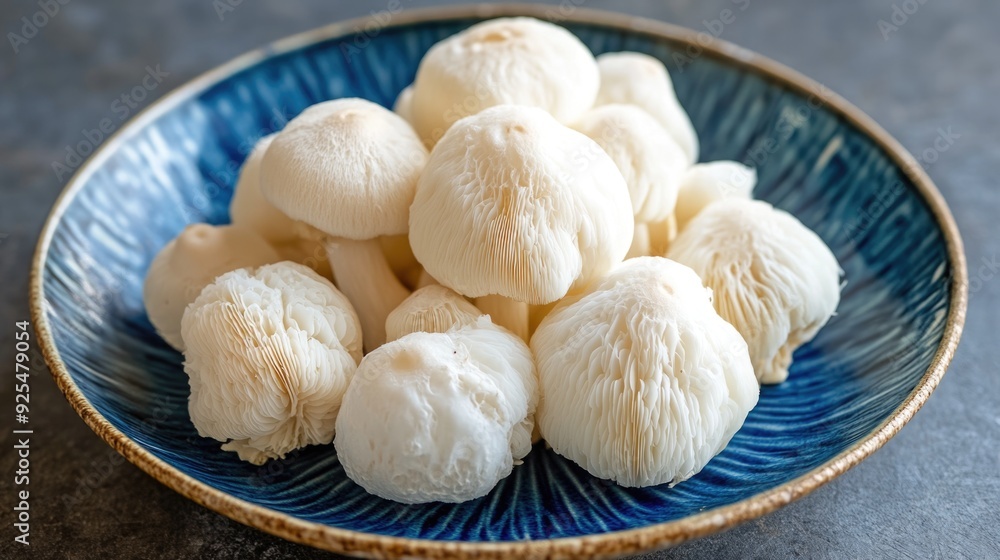 A variety of dried mushrooms in a blue bowl, ready to be used in cooking or enjoyed as a healthy snack. A variety of dried mushrooms in a blue bowl, ready to be used in cooking or enjoyed as a healthy snack.