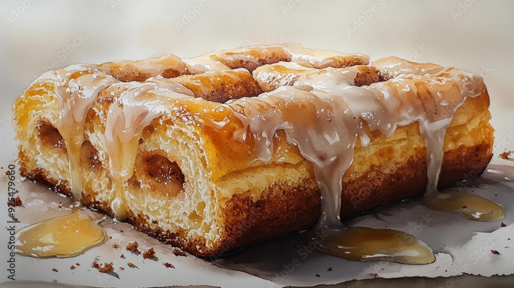 Delicious glazed cinnamon rolls - generative ai Delicious glazed cinnamon rolls - generative ai