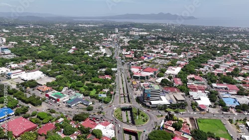 Managua, Nicaragua - August 16, 2024: Managua landscape aerial drone view in central America