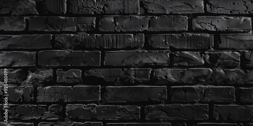 Weathered brick wall with grime and texture. Part of an old, possibly industrial building in a cityscape.