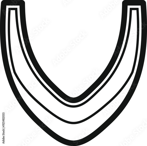 Mouth guard forming lines are creating a v shape on a white background