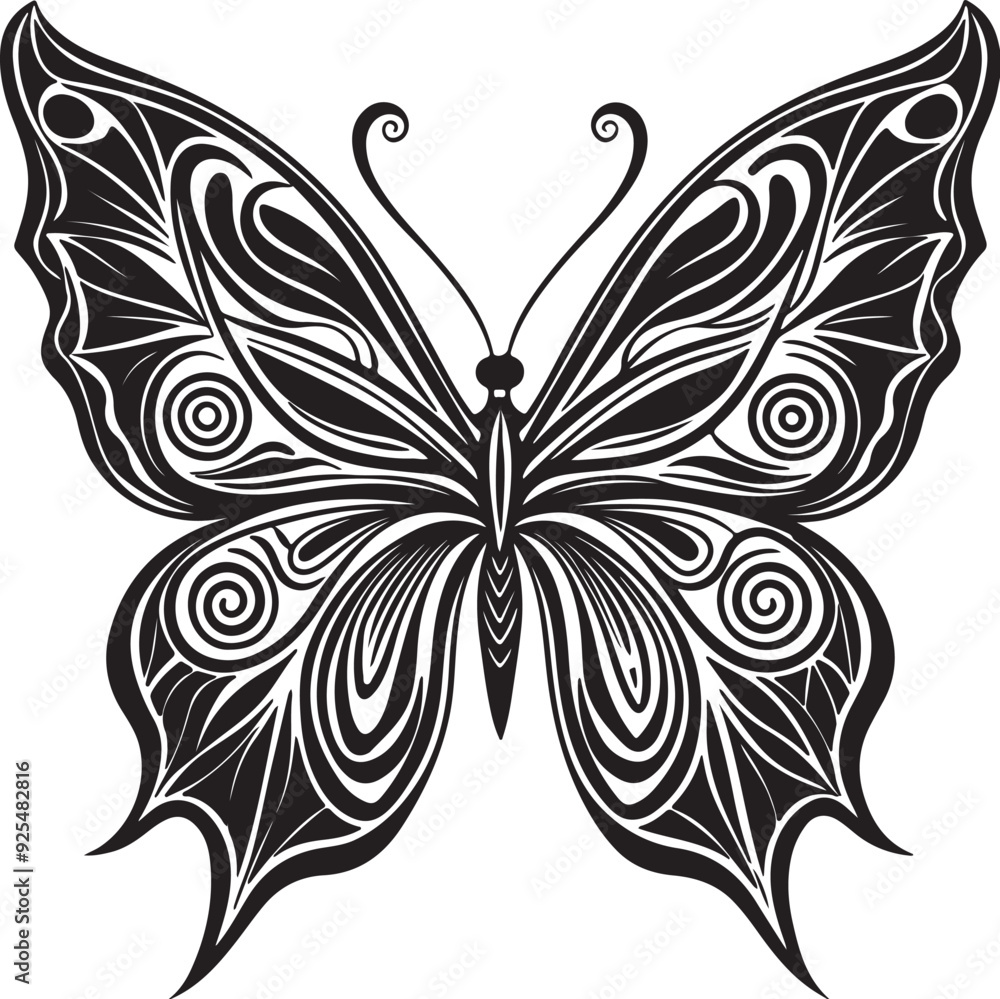 Butterfly picture vector silhouette style, generative ai. Butterfly picture vector silhouette style, generative ai.