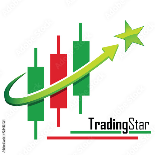 Börse, Charttechnik, Kerzen, Stern, Kurs - Logo, Emblem, Label, Firmenzeichen