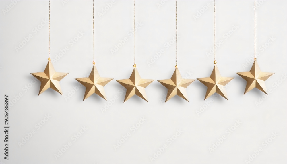 Rating concept. Photo of little one star hanging on thread with place ...