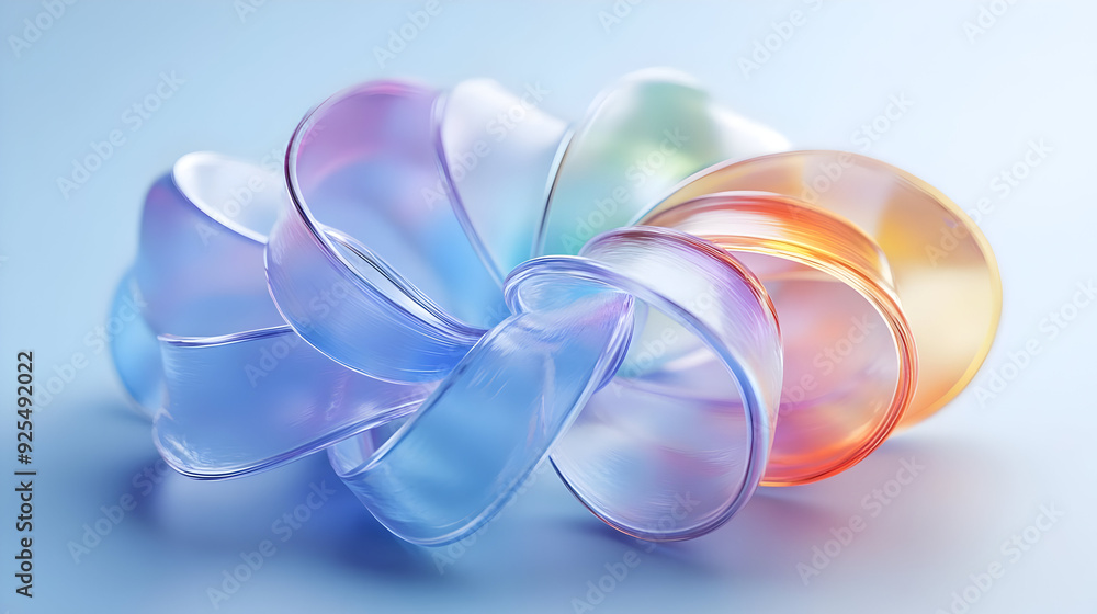 Abstract iridescent ribbons twisted into a beautiful shape. Abstract iridescent ribbons twisted into a beautiful shape.